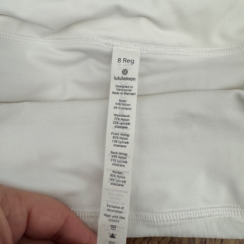 Lululemon Pace Rival Skirt White Tennis Women's Size 8 W8A84R L - Picture 7 of 9